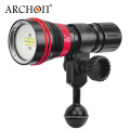 Nouvelle arrivée W32vr 5 mm Verre étiré Commutateur magnétique rotatif à une main pratique 2000 lumens Multifuntion Diving Video Light